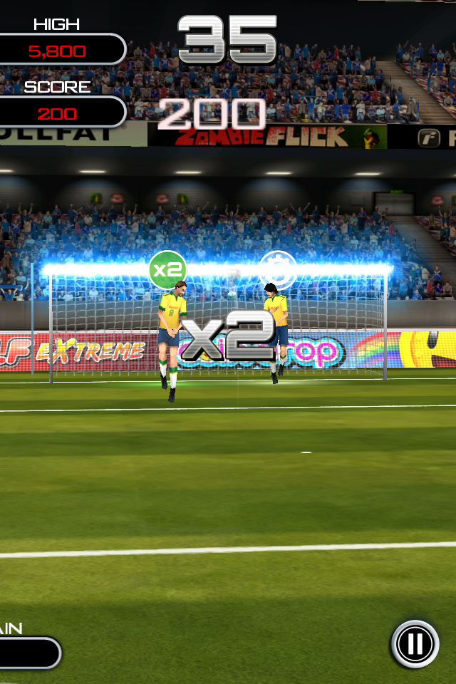 Test flicksoccer crossbar
