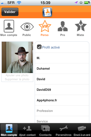 YourIdentity, mon profil perso