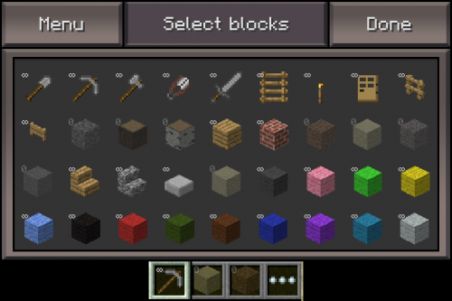 Inventaire mode survie Minecraft