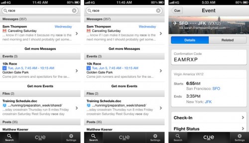 L'application cue en image